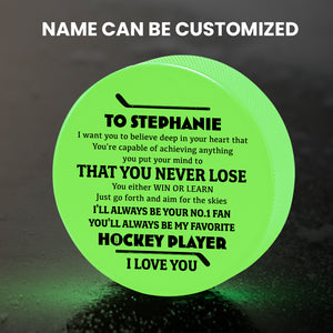 Personalized Hockey Puck - Hockey - To My Daughter - You Are Capable Of Achieving Anything  - Gai17008