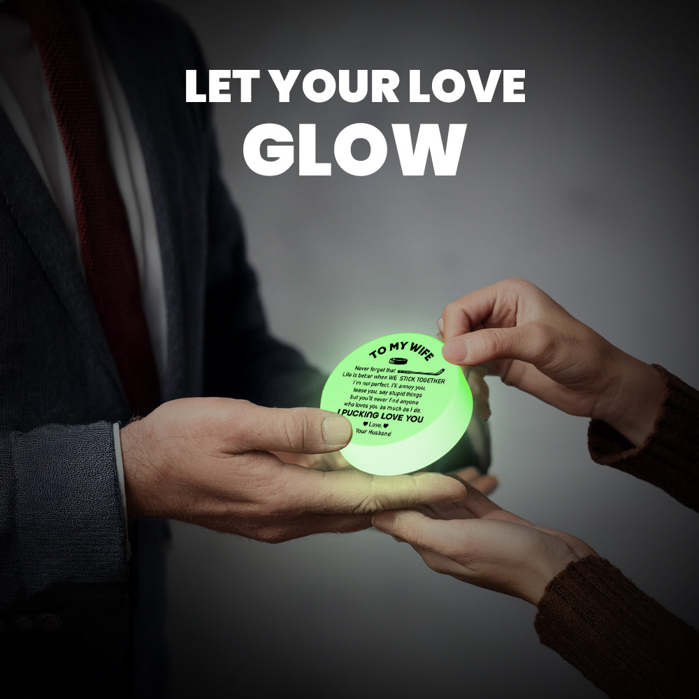 Personalized Hockey Puck - Hockey - To My Wife - Life Is Better When We Stick Together - Gai15011