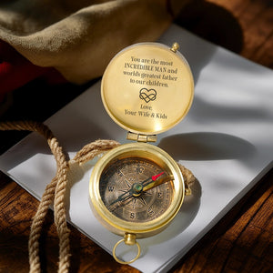 Personalized Engraved Compass - Family - To My Husband - From Wife & Kids - You Are The Most Incredible Man - Gpb14023