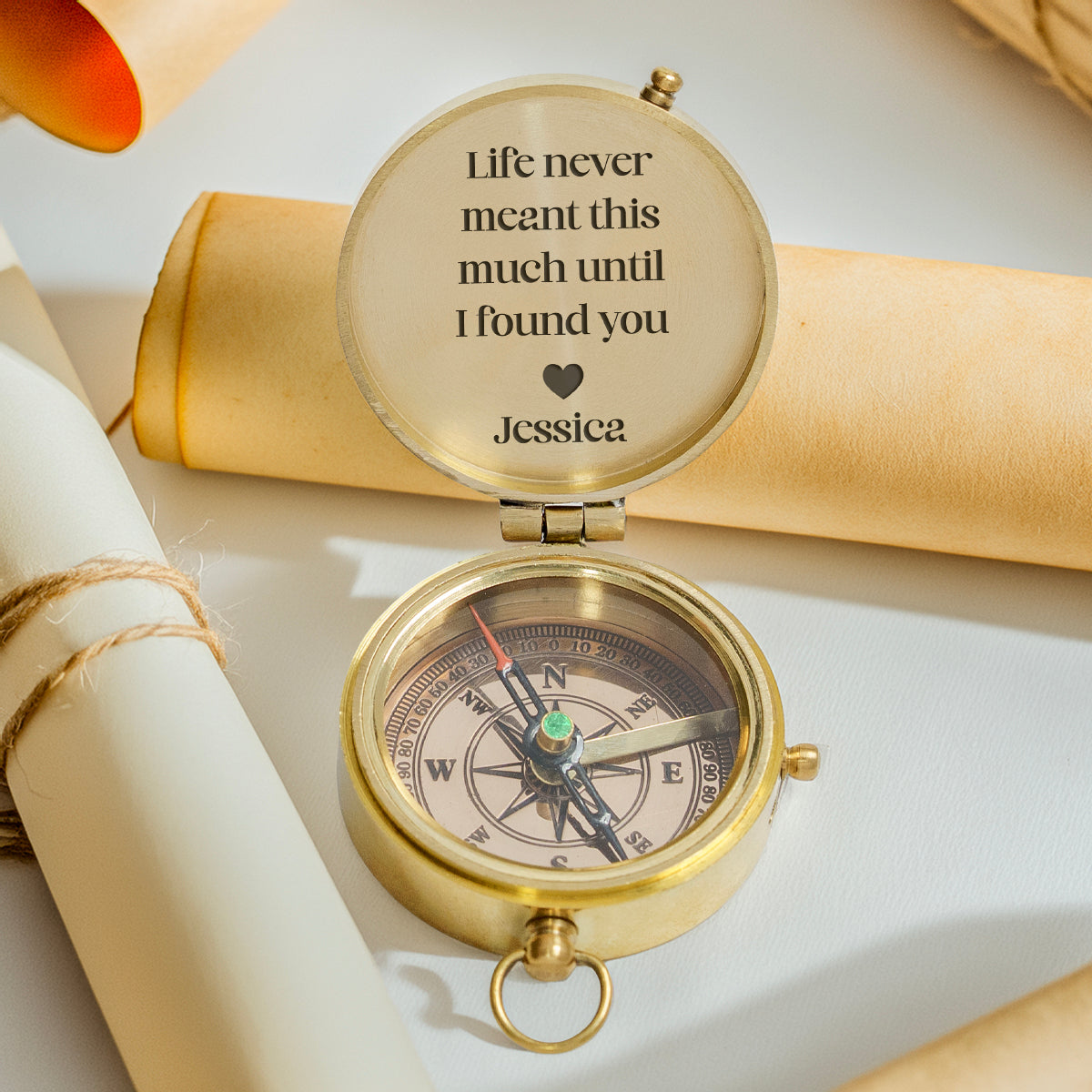 Personalized Engraved Compass - Family - For Couple - Life Never Meant This Much Until I Found You - Gpb26239