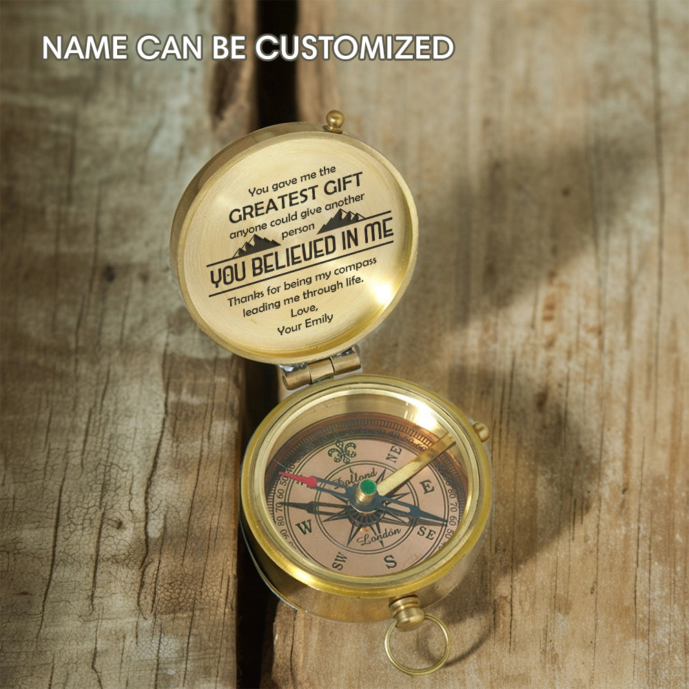 Personalized Engraved Compass - Family - To My Dad - From Daughter - You Believed In Me - Gpb18047