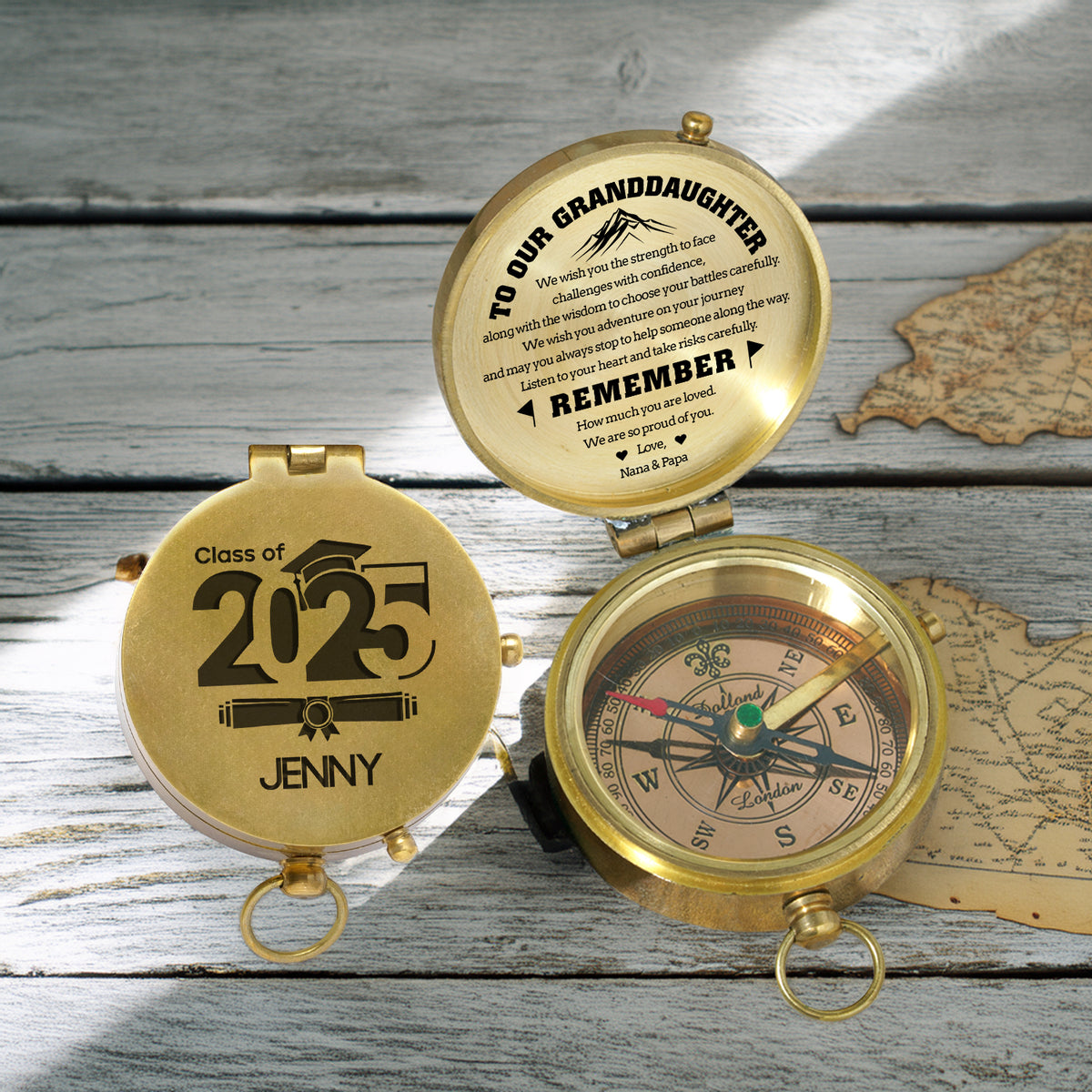 Personalized Engraved Compass - Family - To Our Granddaughter - We Are So Proud Of You - Gpb23013