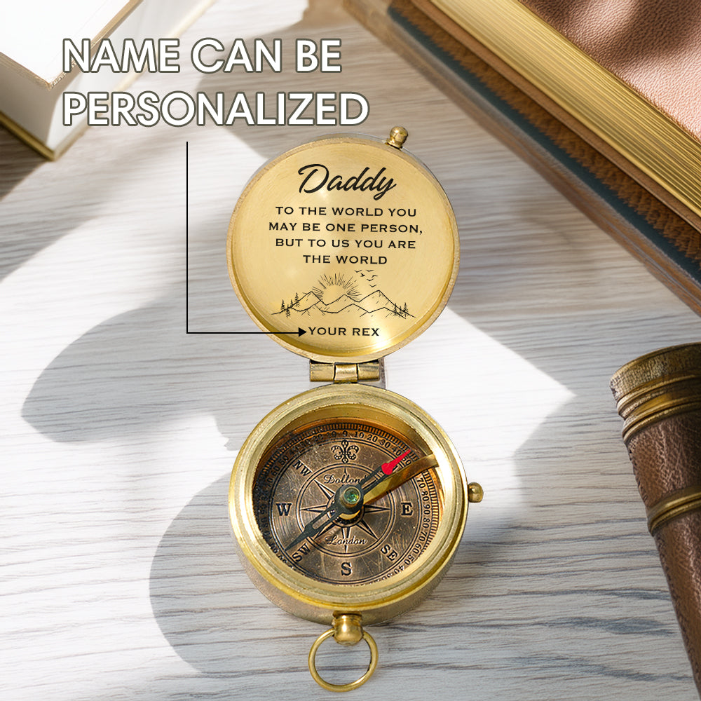 Personalized Engraved Compass - Family - To My Dad - From Son - You Are The World - Gpb18062