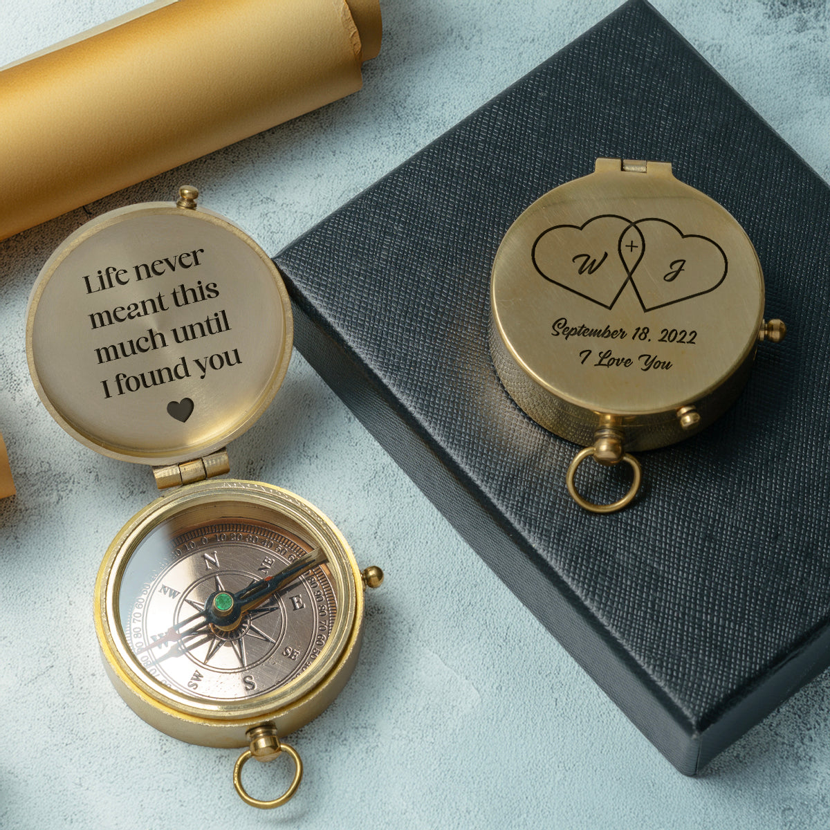 Personalized Engraved Compass - Family - For Couple - Life Never Meant This Much Until I Found You - Gpb26239
