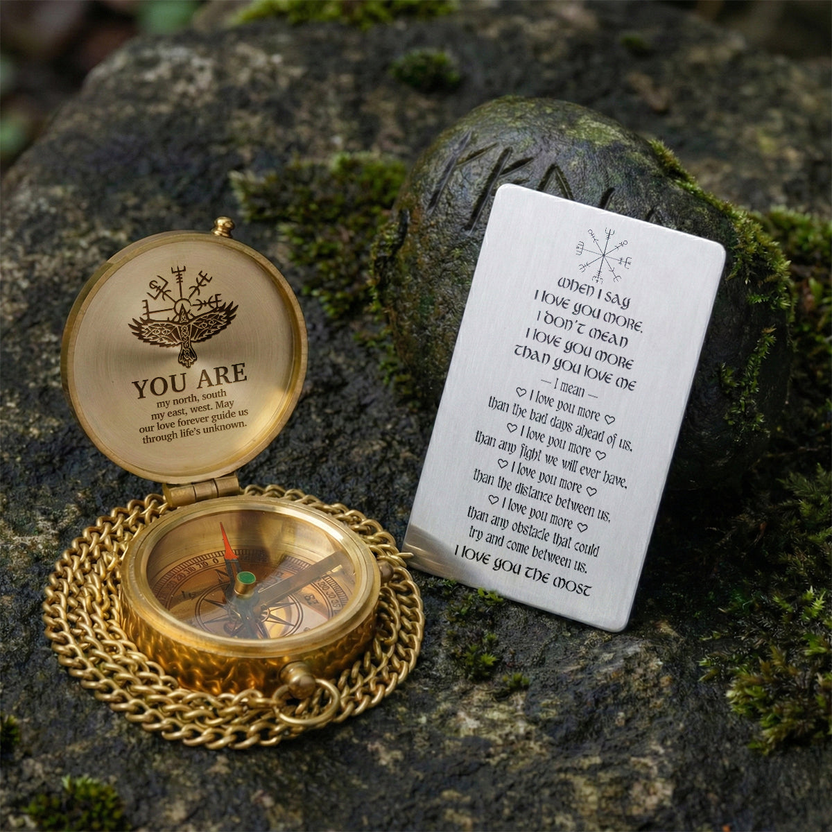 Personalized Engraved Compass - Viking - To My Man - I Love You The Most - Gpb26275