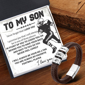 Personalized Leather Bracelet - American Football - To My Son - I Love You - Gbzl16009