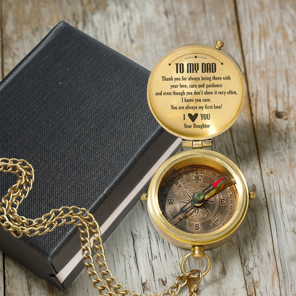 Personalized Engraved Compass - Family - To My Dad - From Daughter - You Are Always My First Love! - Gpb18050