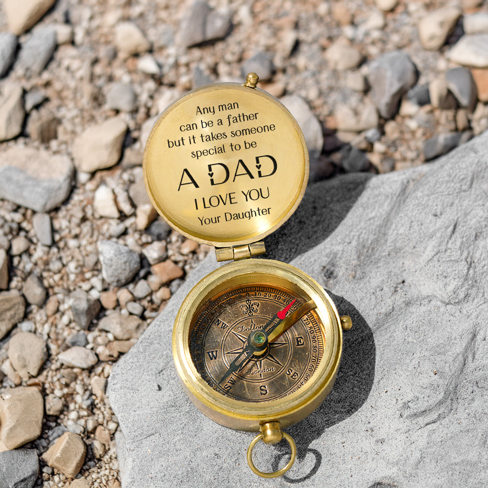 Personalized Engraved Compass - Family - To My Dad - From Daughter - Any Man Can Be A Father - Gpb18054