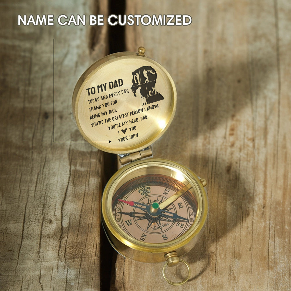Personalized Engraved Compass - Family - To My Dad - From Son - You’re My Hero - Gpb18059