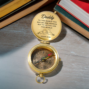 Personalized Engraved Compass - Family - To My Dad - From Son - You Are The World - Gpb18062