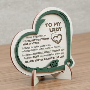 Wooden Heart Sign - Fishing - To My Lady - Fishing Is My Passion - Gan13003