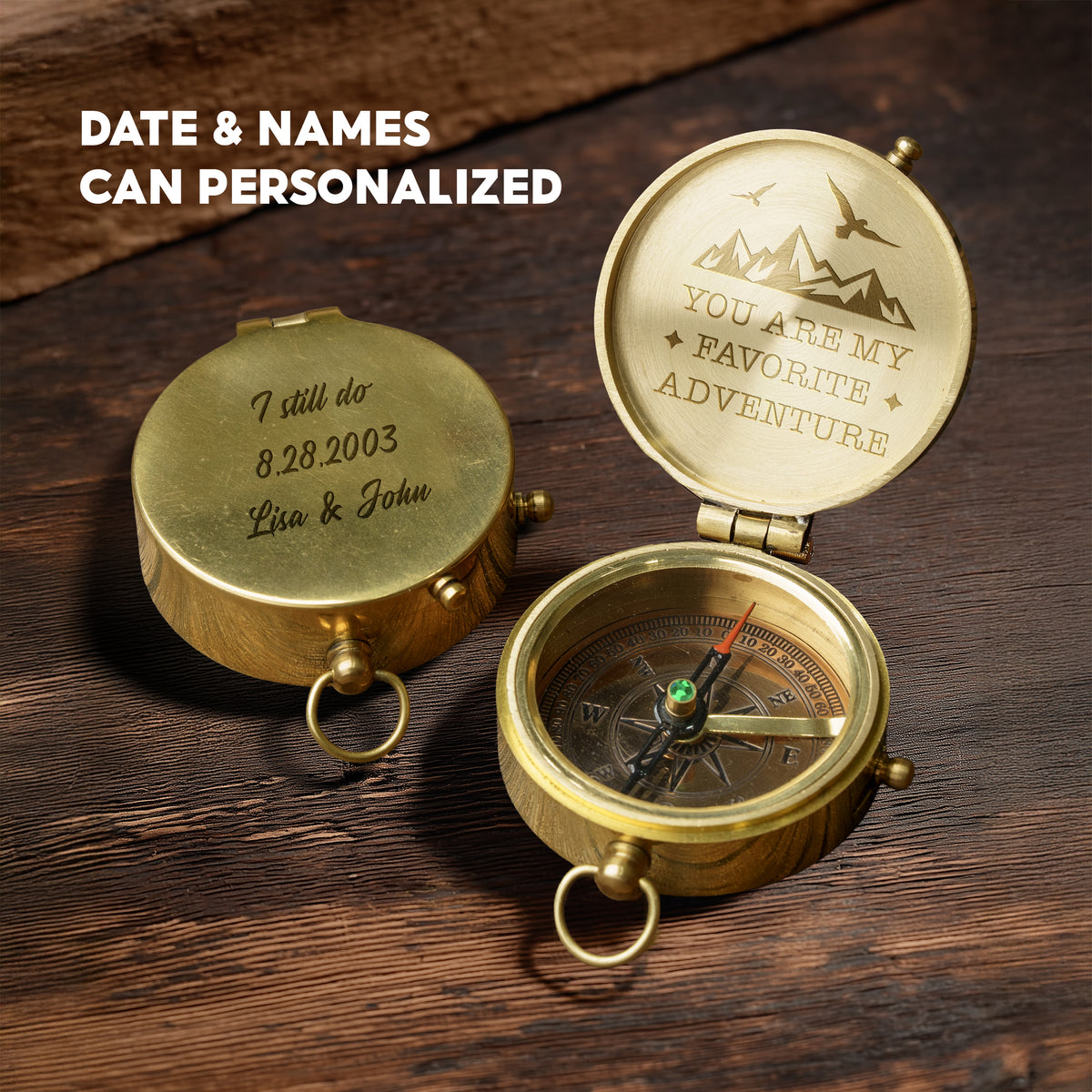 Personalized Engraved Compass - 10th & 50th Anniversary Gift - Gpb26247