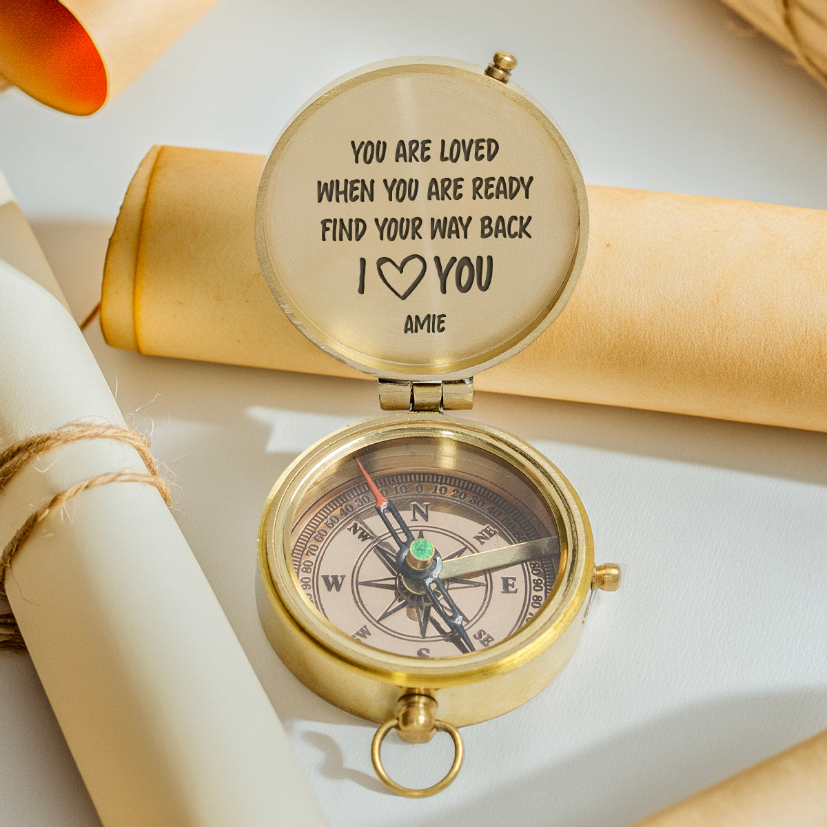 Personalized Engraved Compass - Family - For Couple - You Are Loved When You Are Ready Find Your Way Back - Gpb26241