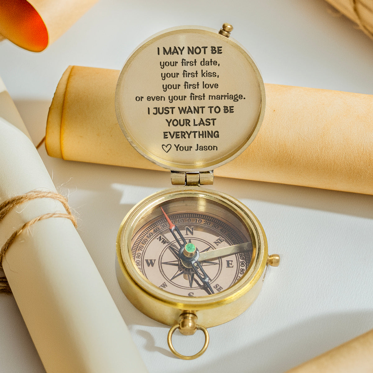 Personalized Engraved Compass - Family - For Couple - I Just Want To Be Your Last Everything - Gpb26243