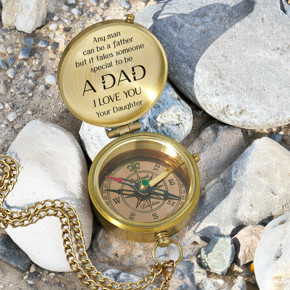 Personalized Engraved Compass - Family - To My Dad - From Daughter - Any Man Can Be A Father - Gpb18054