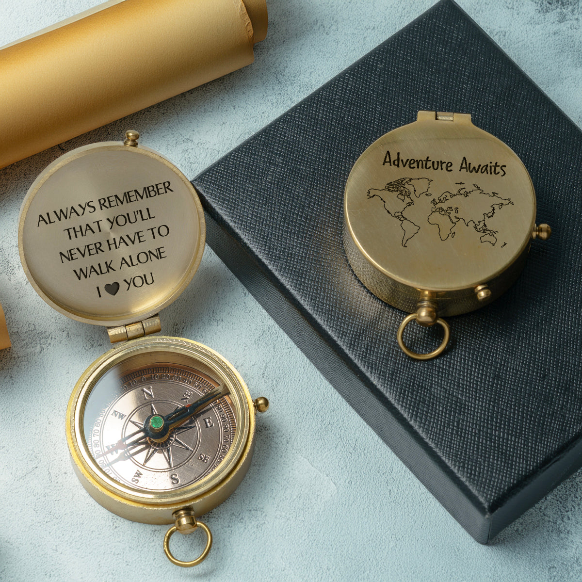 Personalized Engraved Compass - Family - To My Son - You'll Never Have To Walk Alone - Gpb16093