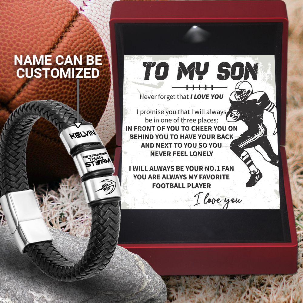 Personalized Leather Bracelet - American Football - To My Son - I Love You - Gbzl16009