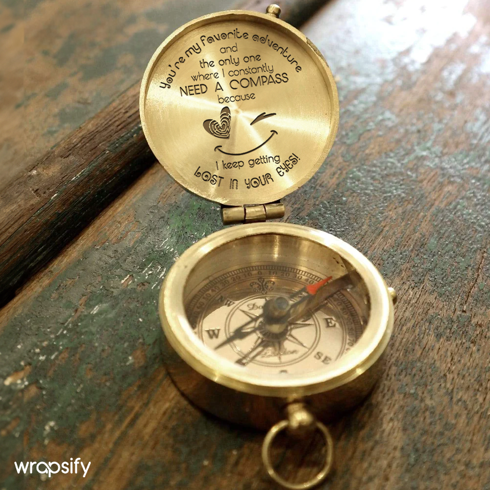 Engraved Compass - Family - To My Man - I Keep Getting Lost In Your Eyes! - Gpb26223