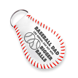 Handmade Leather Baseball Keychain - Baseball - To My Dad - Normal Dad But With Bigger Balls - Gkqi18001