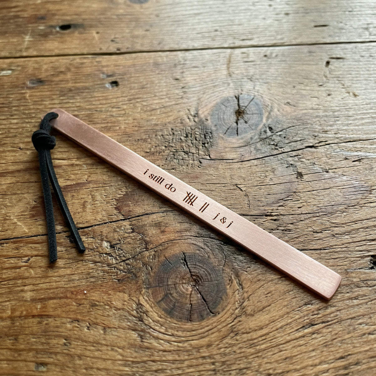 Personalized 7th Anniversary Copper Bookmark | Hand-Stamped "I Still Do" | Gdk26001