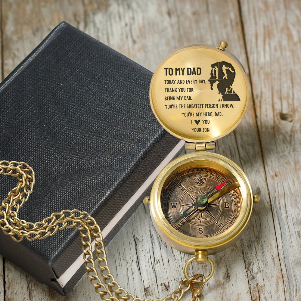 Personalized Engraved Compass - Family - To My Dad - From Son - You’re My Hero - Gpb18059