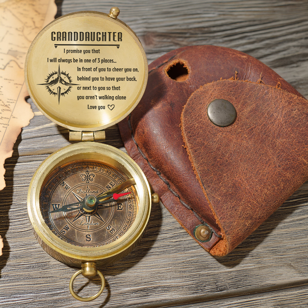 Personalized Engraved Compass - Family - To My Granddaughter - I Will Always Behind You To Have Your Back - Gpb23011