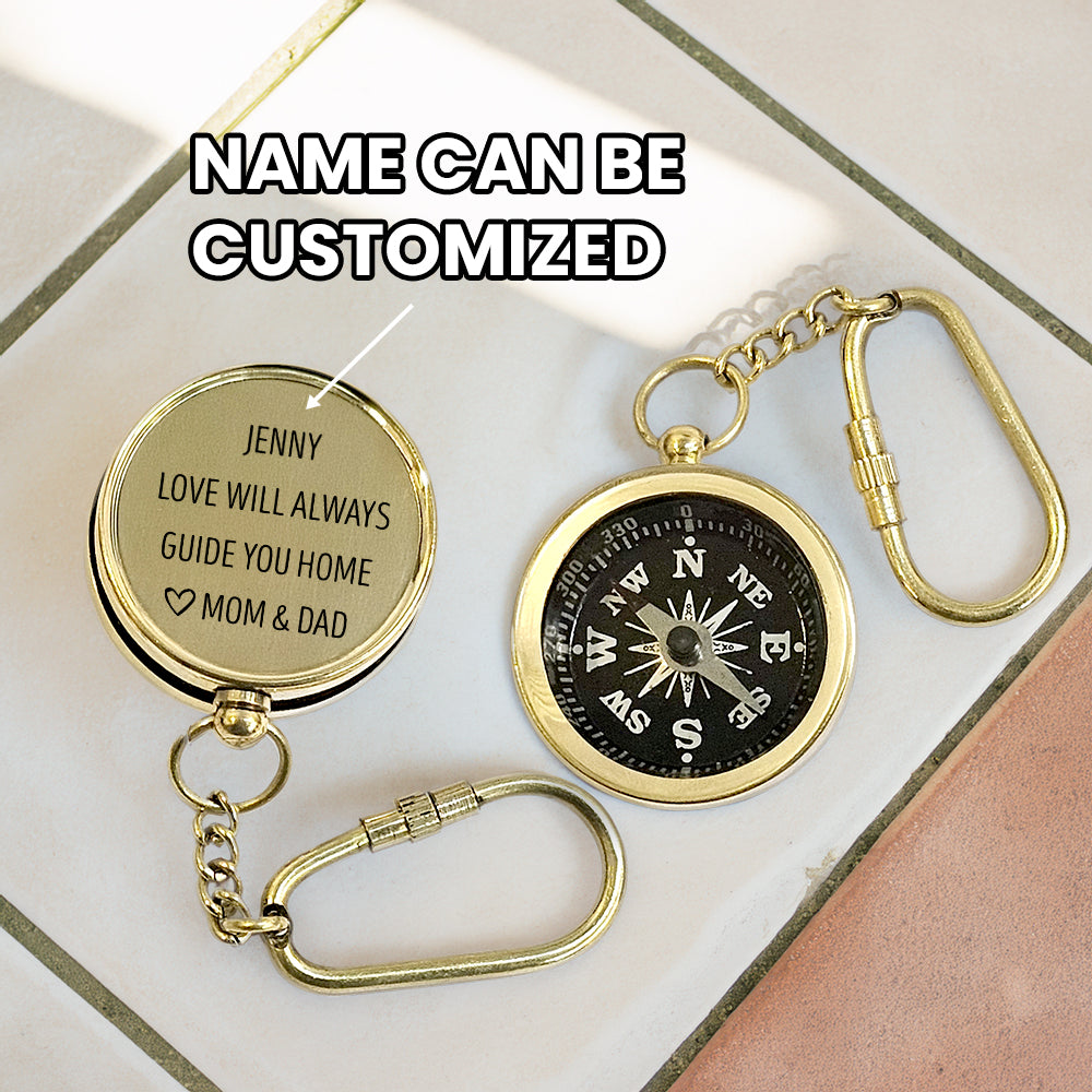 Personalized Brass Compass Keychain - Family - To My Daughter - Always Remember To Chase Your Dreams - Gkqj17006