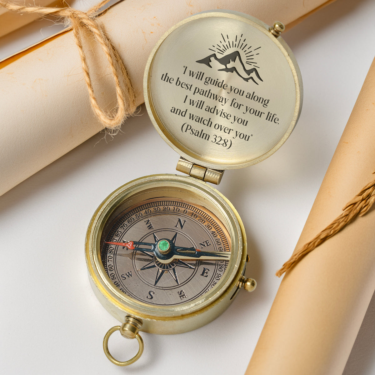 One Step with Faith, Forever Guided - I Will Advise You And Watch Over You - Baptism & Communion Compass - Gpb16088