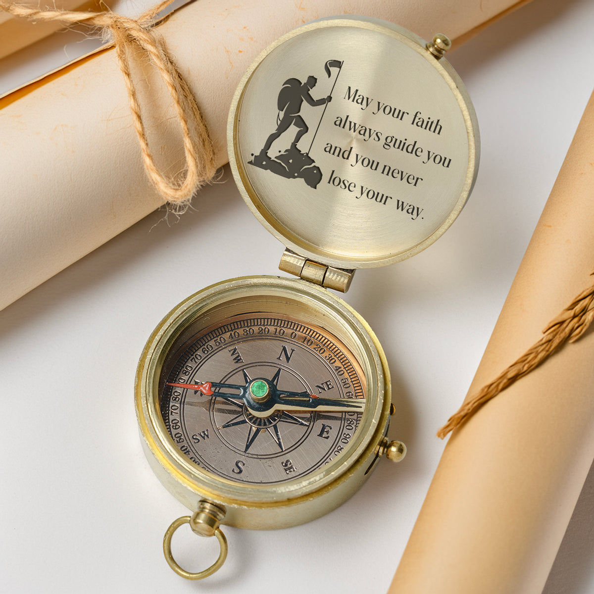 One Step with Faith, Forever Guided - May Your Faith Always Guide You - Baptism & Communion Compass - Gpb16084