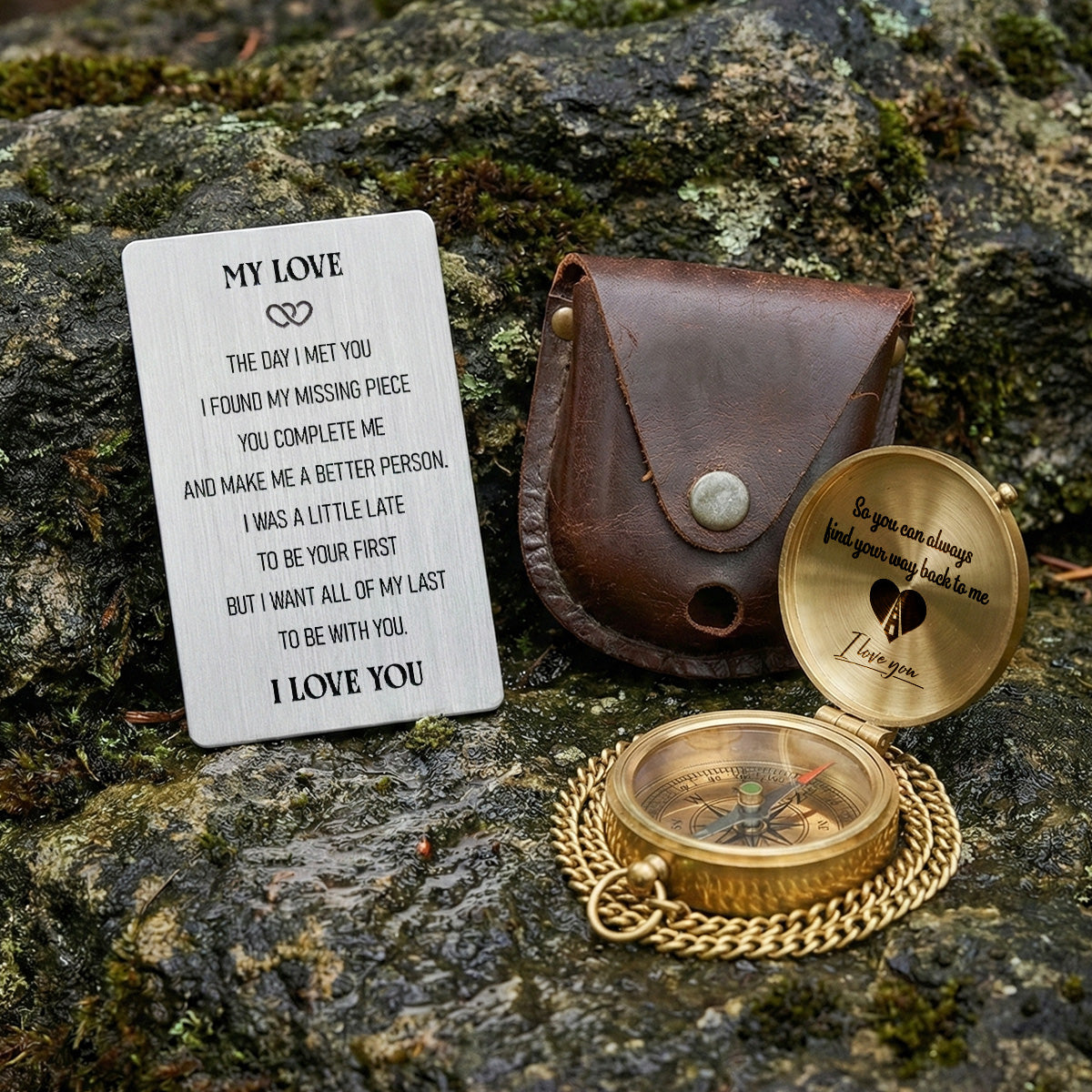 Personalized Compass Gift - So When You're Not Around To Say 'I Love You' This Compass Says It For You - Gpb14001