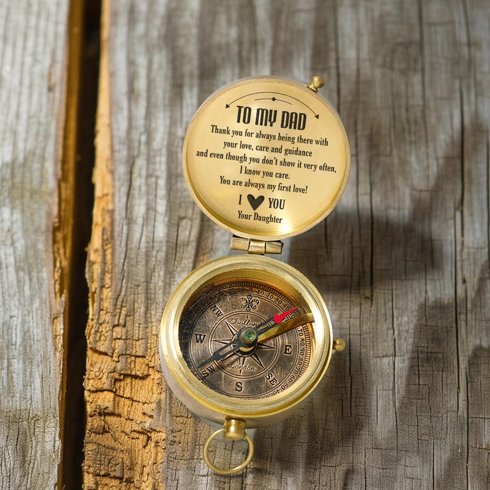 Personalized Engraved Compass - Family - To My Dad - From Daughter - You Are Always My First Love! - Gpb18050
