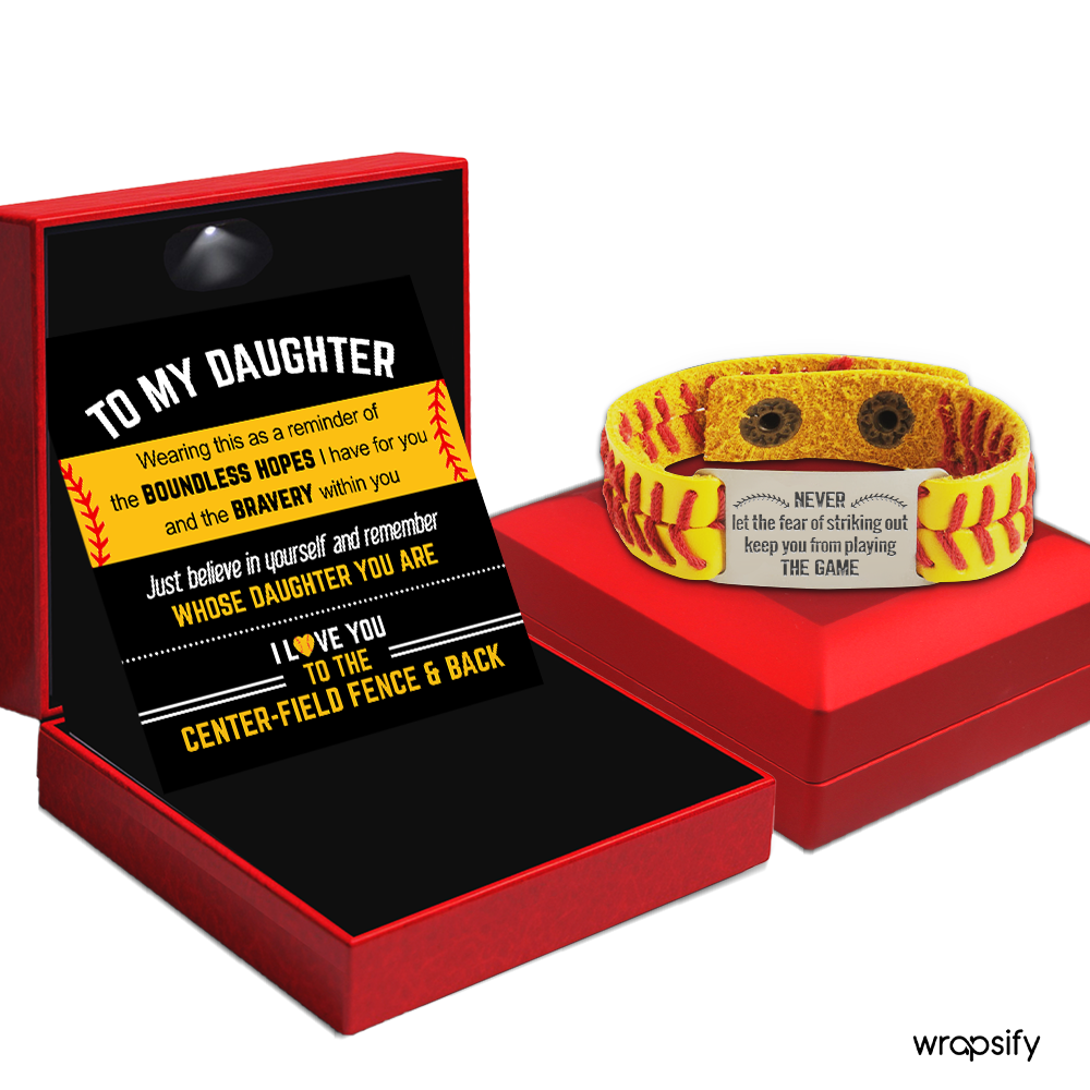 Softball Bracelet - Softball - To My Daughter - I Love You To The Center-field Fence And Back - Gbzk17029