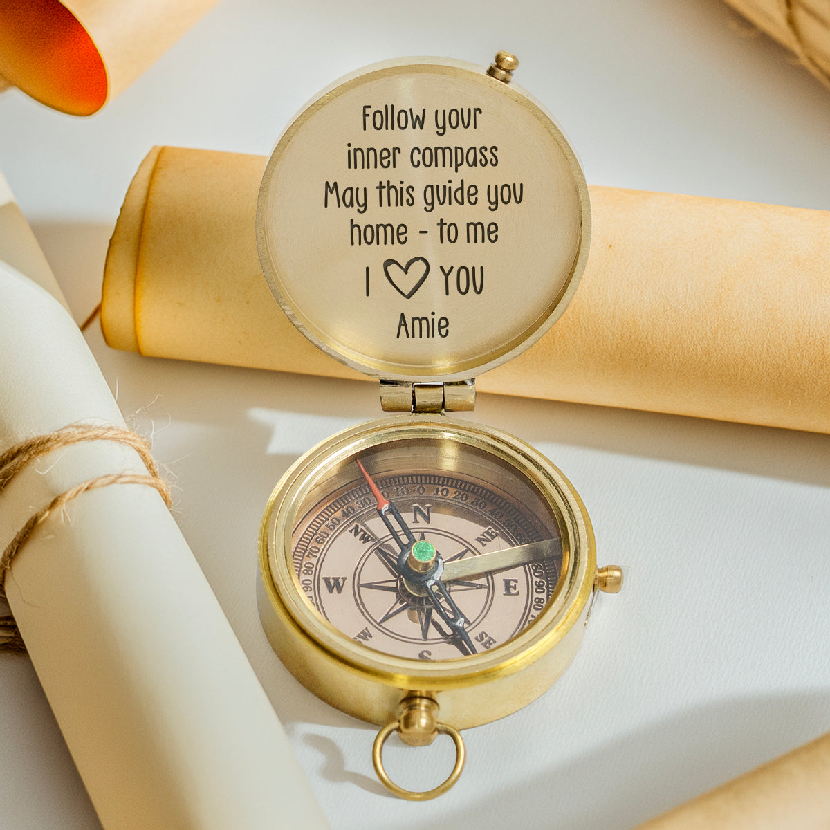 Personalized Engraved Compass - Family - For Couple - Follow Your Inner Compass - Gpb26242