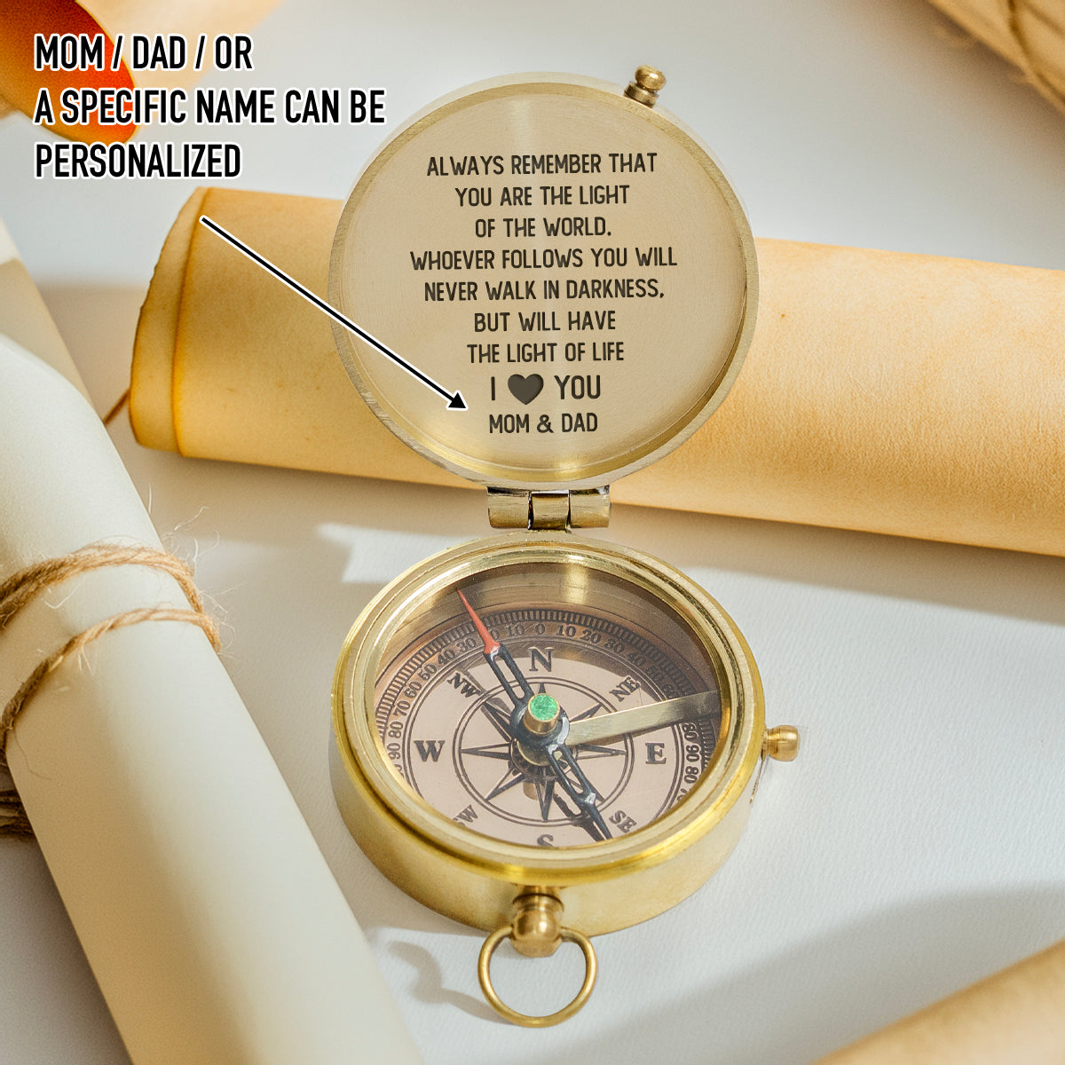 Personalized Engraved Compass - Family - To My Son - You Are The Light Of The World - Gpb16092