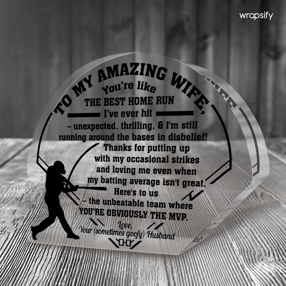 Hit a Love Homerun - Baseball Crystal Plaque for Love & Game Fans - Gznf15001