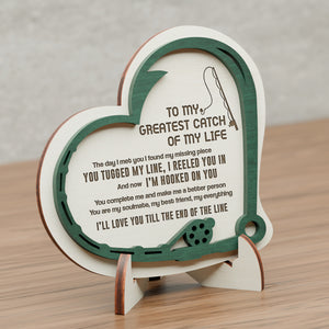 Wooden Heart Sign - Fishing - To My Lady - You Are My Soulmate - Gan13002