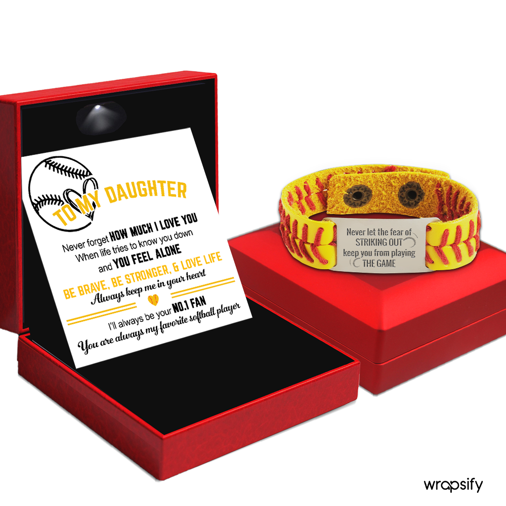 Softball Bracelet - Softball - To My Daughter - Be Brave, Be Stronger, & Love Life - Gbzk17028