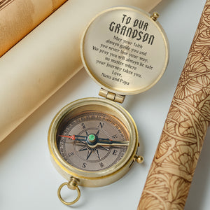One Step with Faith, Forever Guided - May Your Faith Always Guide You - Baptism & Communion Compass + Free Personalized Communion Bag - Gpb22021
