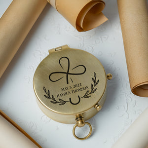 One Step with Faith, Forever Guided - Whenever You Pray Heaven To Hear You - Baptism & Communion Compass + Free Personalized Communion Bag - Gpb16085