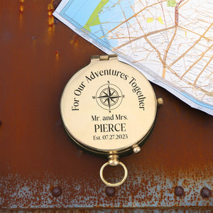 Personalized Engraved Compass - Family - For Couple - Adventure Awaits - Gpb26233