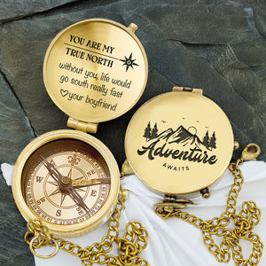 Personalized Engraved Compass - Family - To My Girlfriend - Without You, Life Would Go South Really Fast - Gpb13020