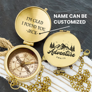 Personalized Engraved Compass - Family - To My Boyfriend - I'm Glad I Found You - Gpb12017