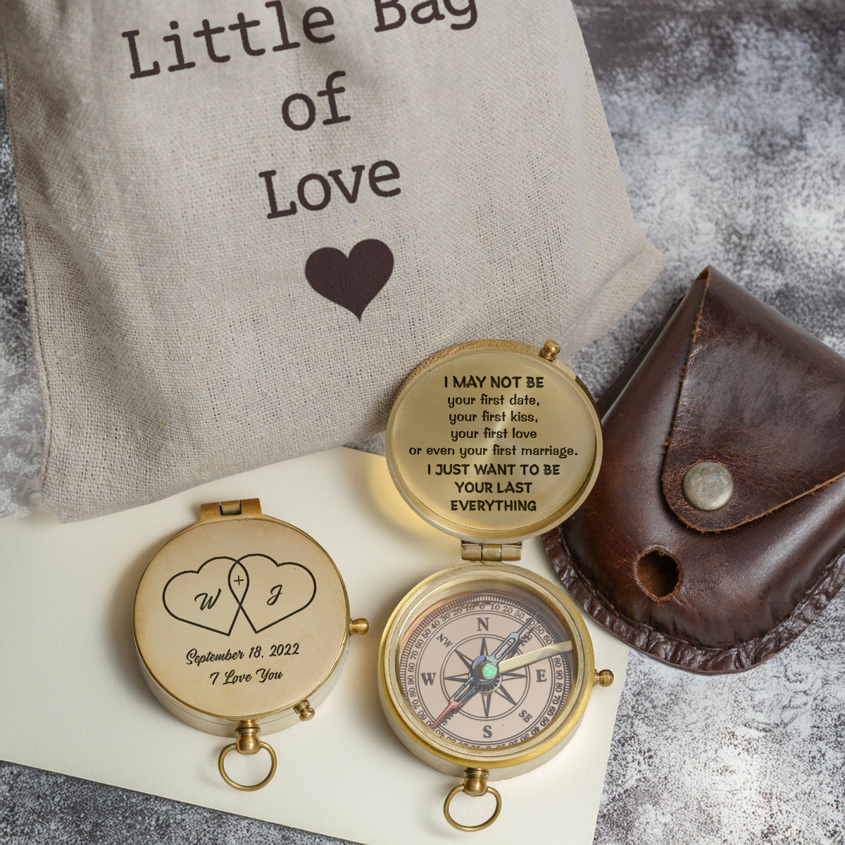 Personalized Engraved Compass - Family - For Couple - I Just Want To Be Your Last Everything - Gpb26243