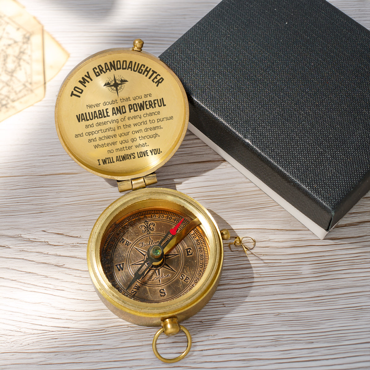 Personalized Engraved Compass - Family - To My Granddaughter - I Will Always Love You - Gpb23010