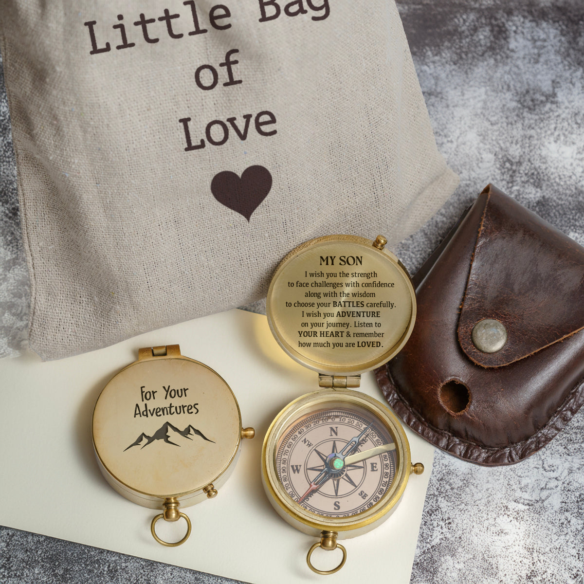 Personalized Engraved Compass - Family - To My Son - Listen To Your Heart - Gpb16094