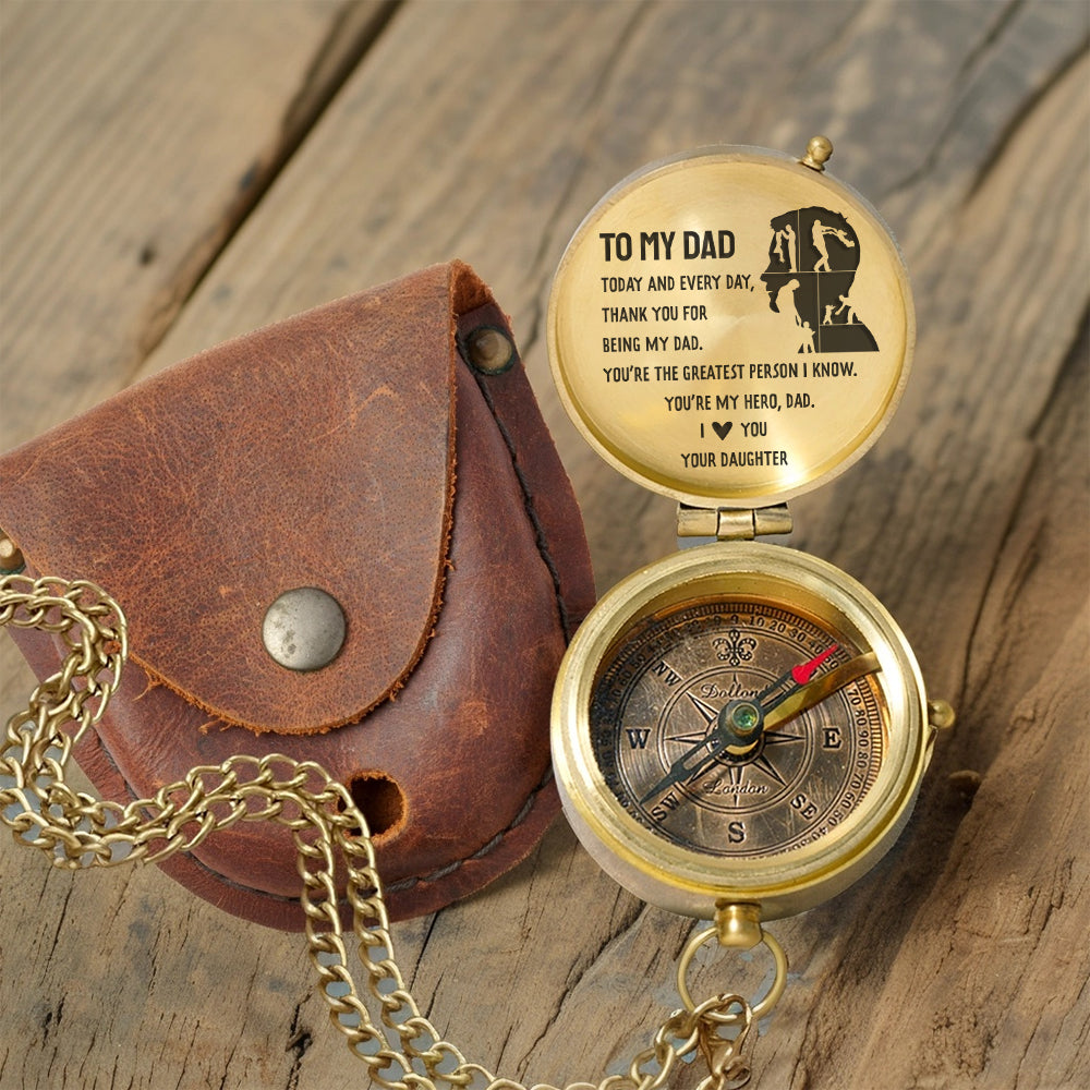 Personalized Engraved Compass - Family - To My Dad - From Daughter - You’re My Hero - Gpb18060