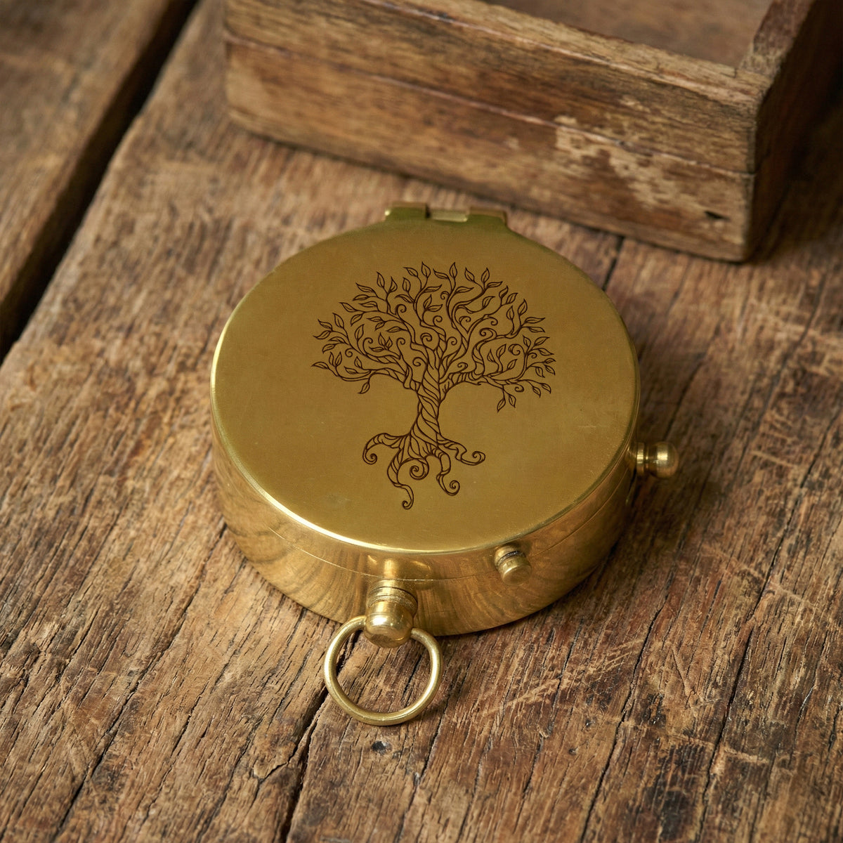 Personalized Engraved Bronze Compass - Handmade 50 years Anniversary Gift for Grandpa & Grandma | Custom Name, Date - Gpb20008