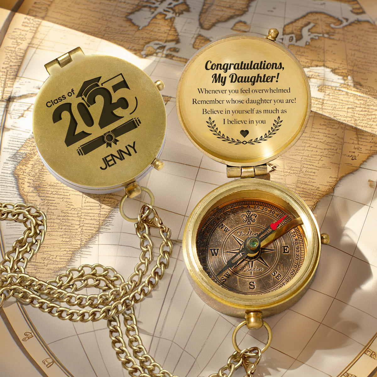 Personalized Engraved Compass - Family - To My Daughter - Believe In Yourself As Much As I Believe In You - Gpb17015