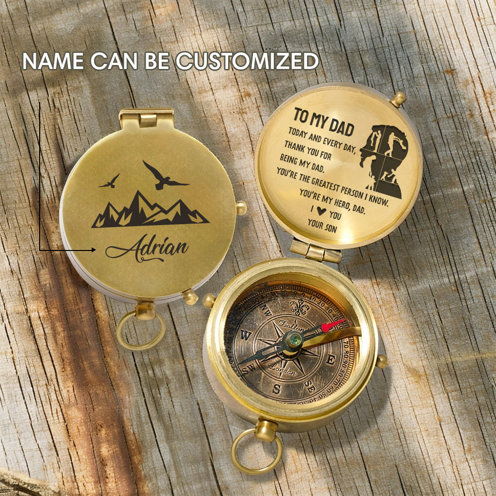 Personalized Engraved Compass - Family - To My Dad - From Son - You’re My Hero - Gpb18059