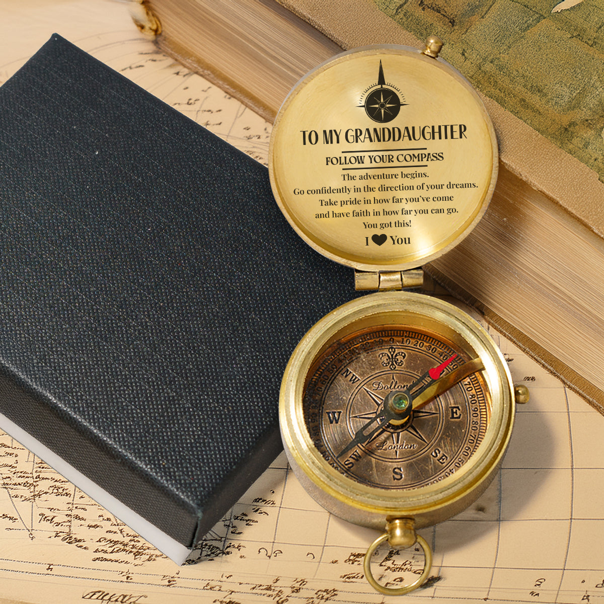 Personalized Engraved Compass - Family - To My Granddaughter - Go Confidently In The Direction Of Your Dreams - Gpb23014